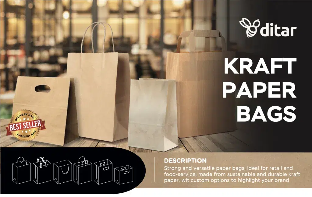 Custom Paper Bags Kraft Brown White USA Canada - Ditar Custom Paper Bags Kraft Brown White USA Canada